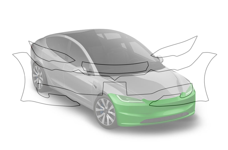Pre-cut paint protection film (PPF) kit compatible with Tesla Model 3 (Bumper & Headlamp)