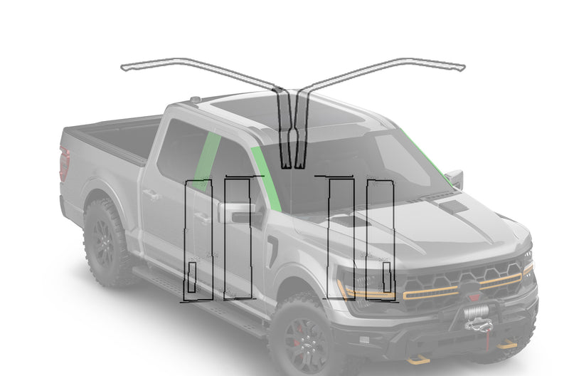 Pre-cut paint protection film (PPF) kit for Ford F-150 A-Pillar