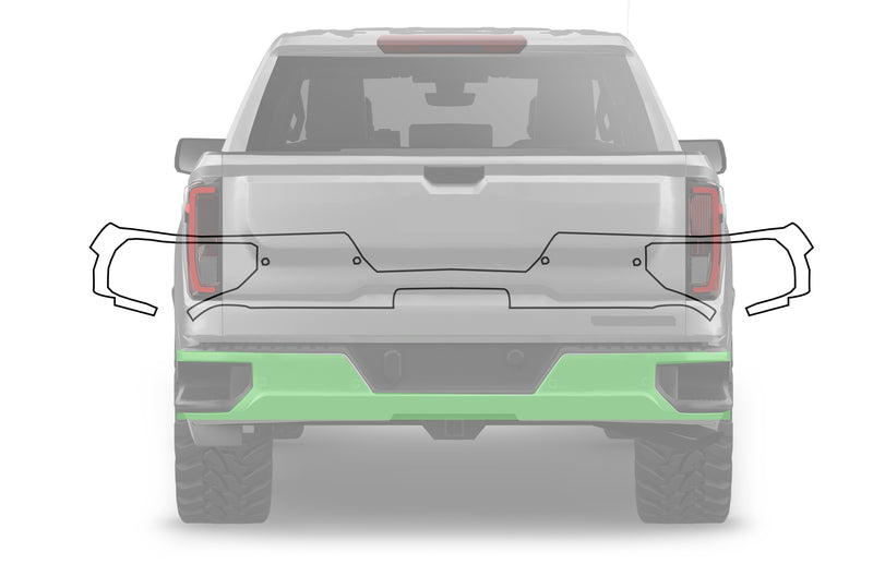 Pre-cut paint protection film (PPF) kit for GMC Sierra Rear Bumper