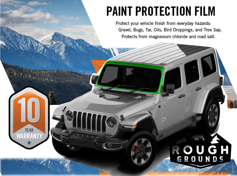 Pre-cut paint protection film (PPF) kit compatible with Jeep Wrangler JL (Windshield)