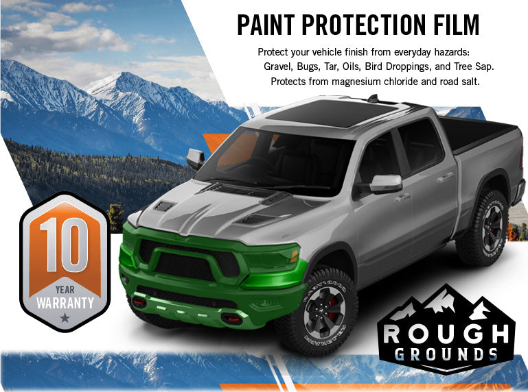 Pre-cut paint protection film kit for Dodge Ram bumper and headlamp