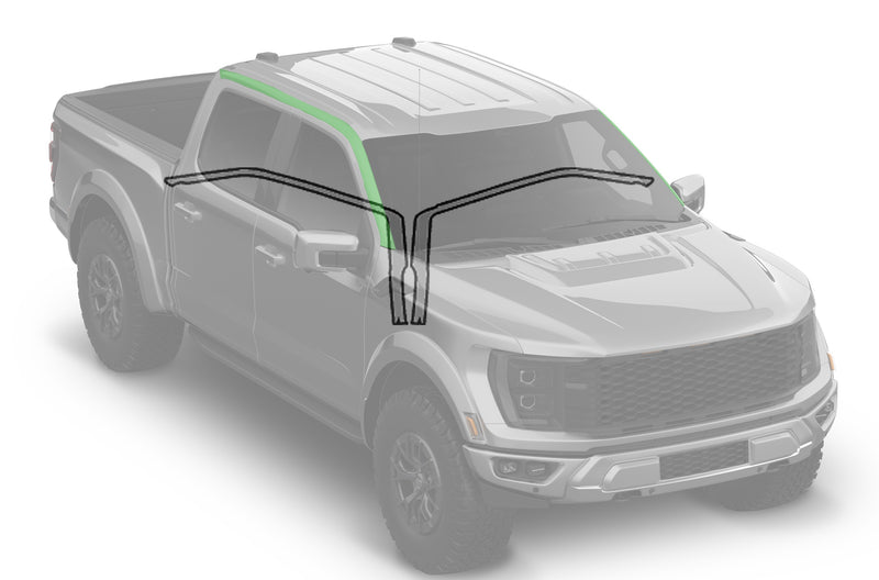 Pre-cut paint protection film (PPF) kit for Ford F-150 Raptor A-Pillar