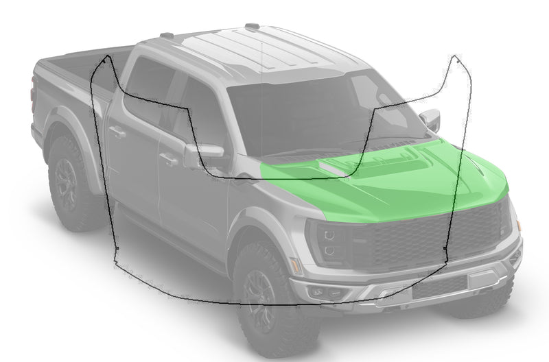 Pre-cut paint protection film (PPF) kit for Ford F-150 Raptor Hood