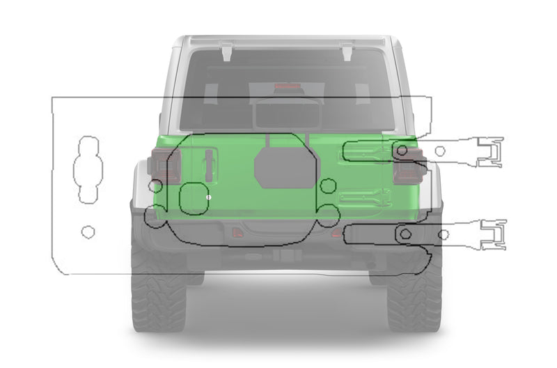 Pre-cut paint protection film (PPF) kit for Wrangler JL Trunk Lid