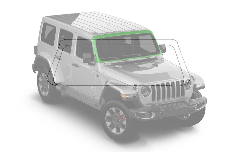 Pre-cut paint protection film (PPF) kit for Wrangler JL Windshield