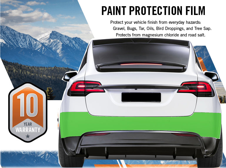 Pre-cut paint protection film (PPF) kit compatible with Tesla Model X (Rear Bumper)