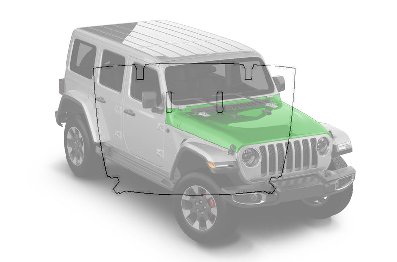 Pre-cut paint protection film (PPF) kit for Wrangler JL hood