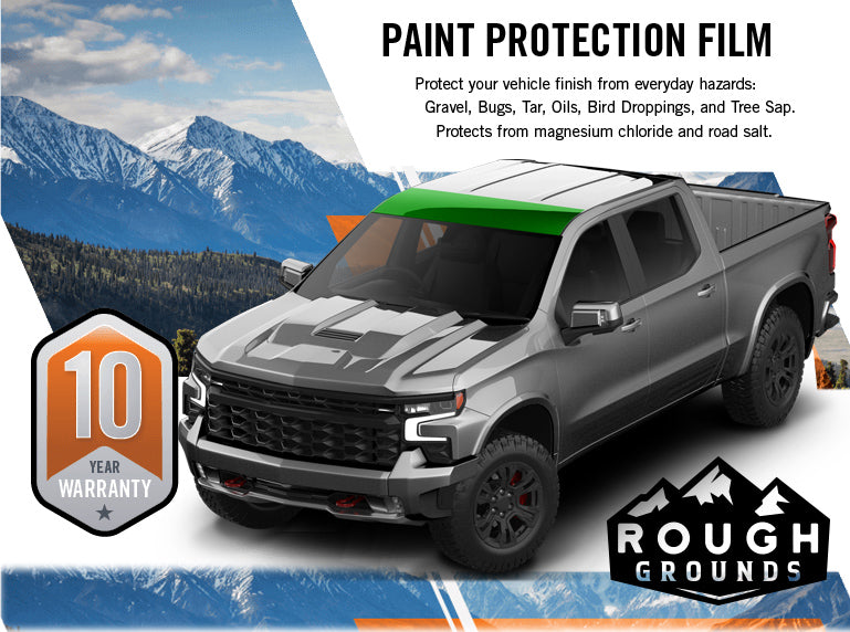 Pre-cut paint protection film (PPF) kit compatible with Chevrolet Silverado 1500 (Partial Roof)