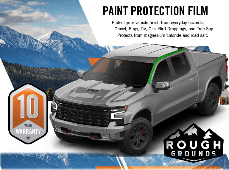 Pre-cut paint protection film (PPF) kit compatible with Chevrolet Silverado 1500 (A-Pillar)