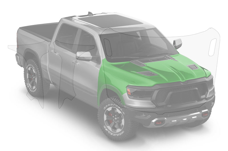 Pre-cut paint protection film kit for Dodge Ram Hood and Fenders