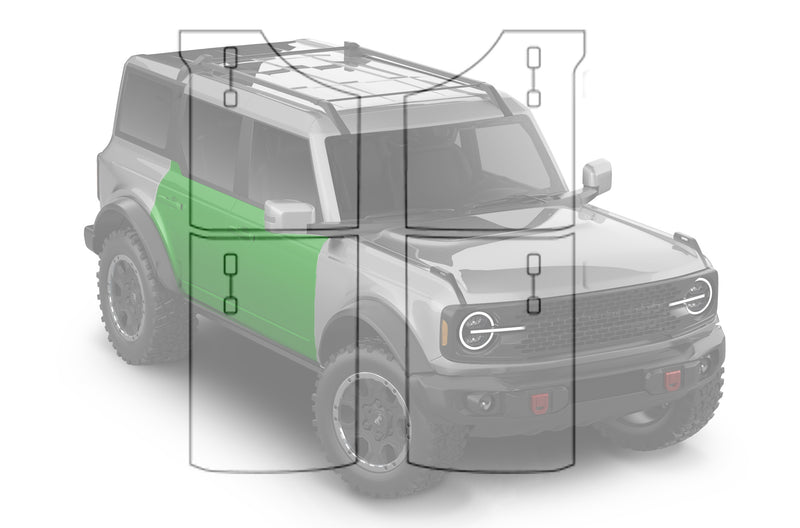 Pre-cut paint protection film (PPF) kit for Ford Bronco doors