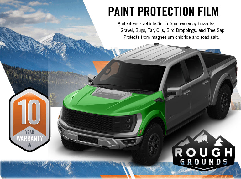 Pre-cut paint protection film (PPF) kit compatible with Ford F150 Raptor (Hood and Fenders)