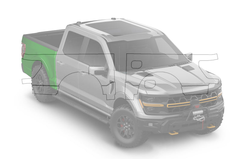 Pre-cut paint protection film kit for Ford F-150 Rear Fenders