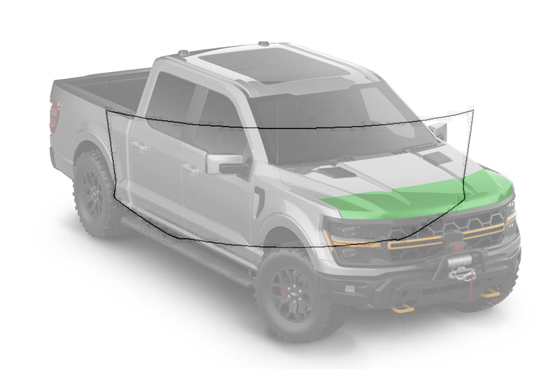 Pre-cut paint protection film (PPF) kit for Ford F-150 Partial Hood