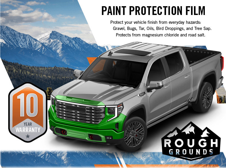 Pre-cut paint protection film kit for GMC Sierra Bumper and Headlamp