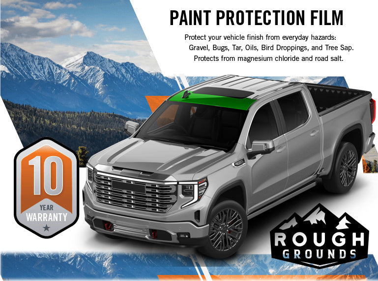 Pre-cut paint protection film (PPF) kit for GMC Sierra Partial Roof