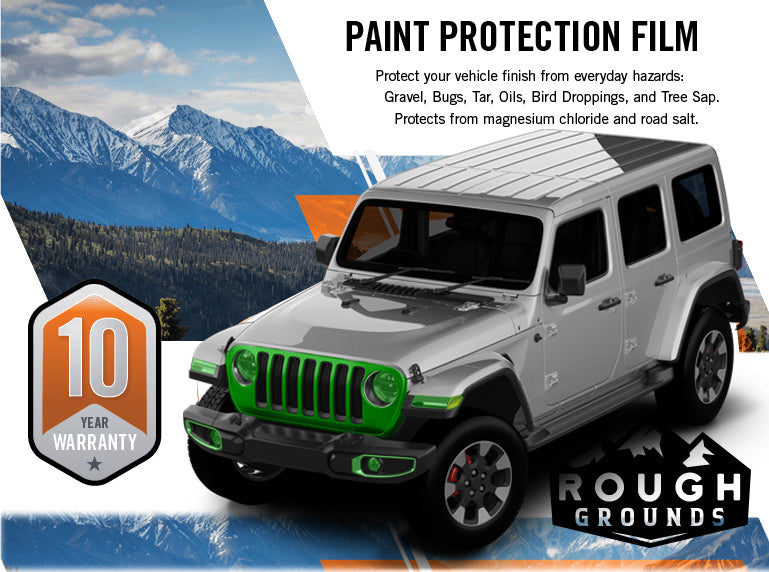 Pre-cut paint protection film kit for Wrangler JL grille and headlamp