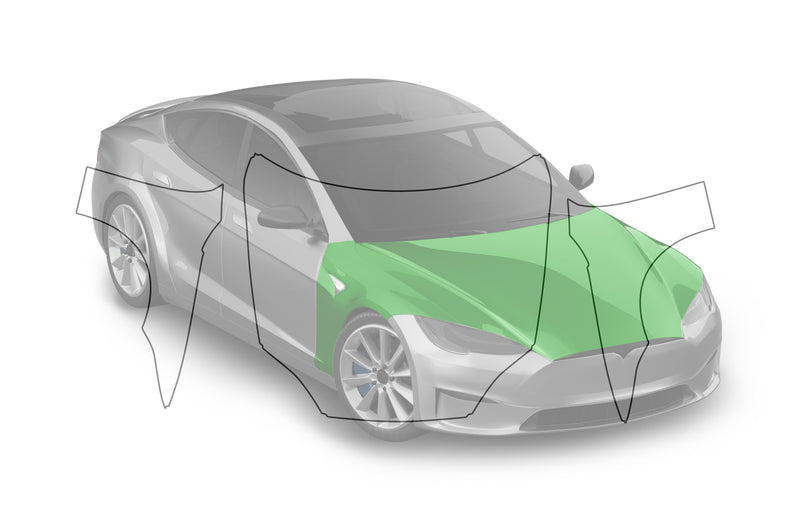 Pre-cut paint protection film kit for Tesla Model S Hood & Fenders