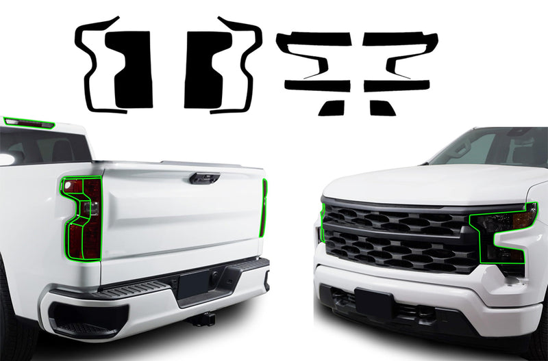 Precut headlight and taillight tint film for Chevrolet Silverado