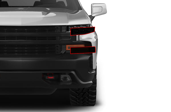 Precut headlight and taillight tint film for Chevrolet Silverado