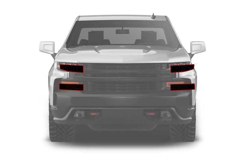 Precut headlight and taillight tint film for Chevrolet Silverado