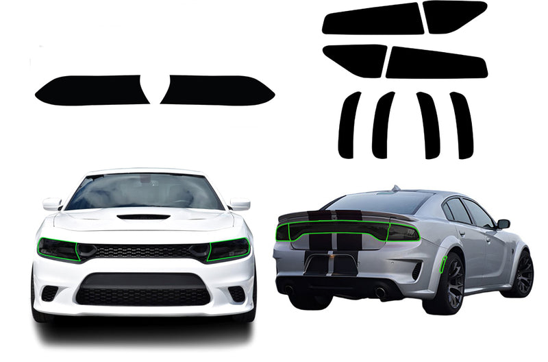 Precut headlight and taillight tint film for Dodge Charger