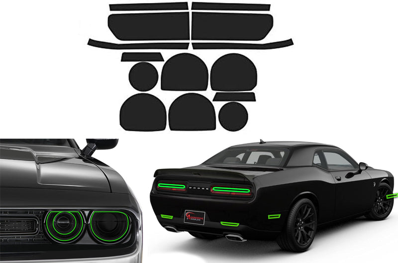 Precut headlight and taillight tint film for Dodge Challenger