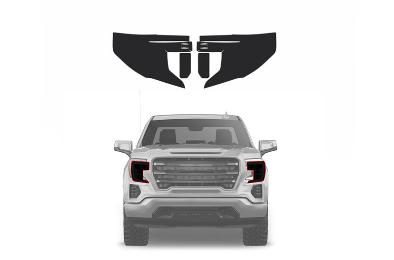 Precut headlight tint film for GMC Sierra