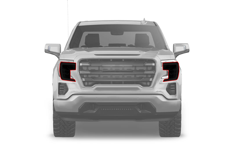 Precut headlight tint film for GMC Sierra