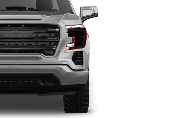 Precut headlight tint film for GMC Sierra