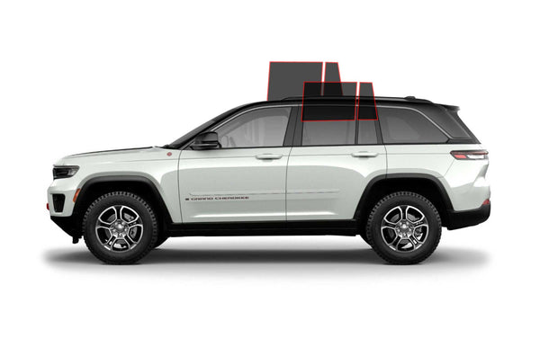 Precut window tint film compatible with Jeep Grand Cherokee (Rear Driver/Passenger)