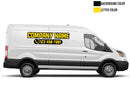 Custom Business Name & Phone Number Vinyl Decals for Ford Transit