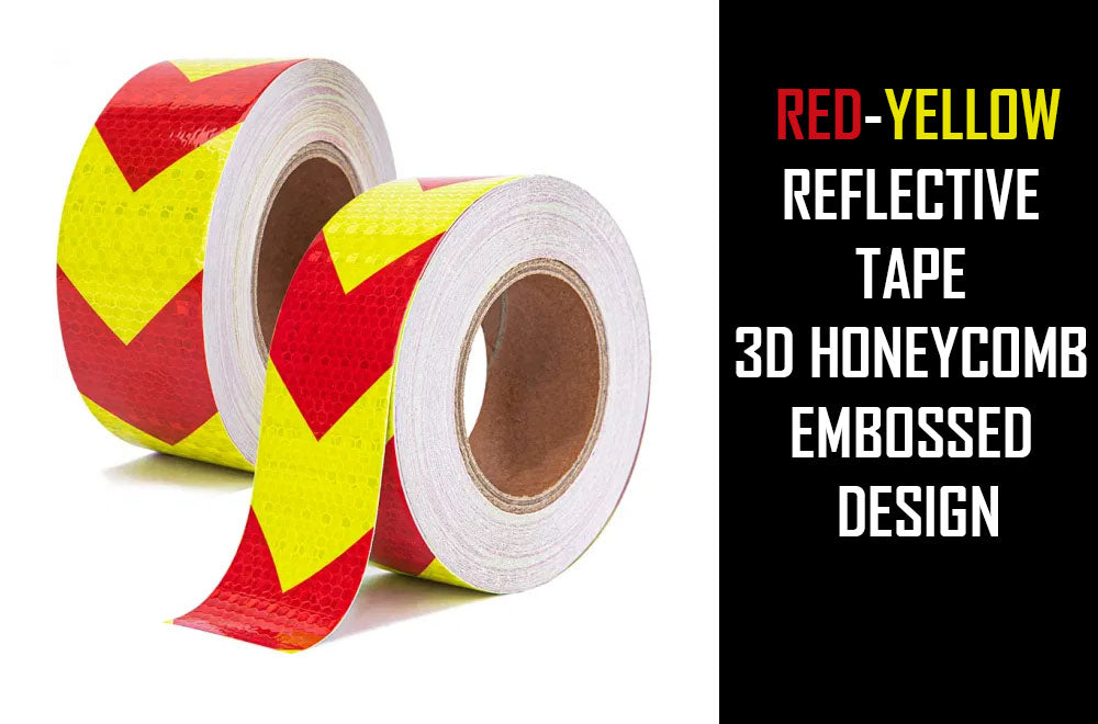 Red-Yellow reflective PVC safety tape for trailers