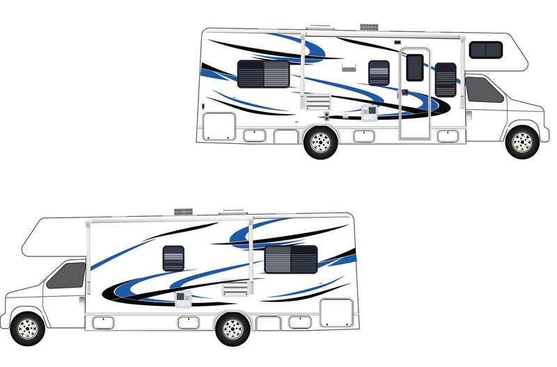 Replacement Rv Graphics Decals Replacement graphics decals for RVs Motorhome Class C (kit RG15001)