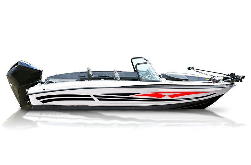 Replacement graphics decals for bass boat (Kit RG25004)

