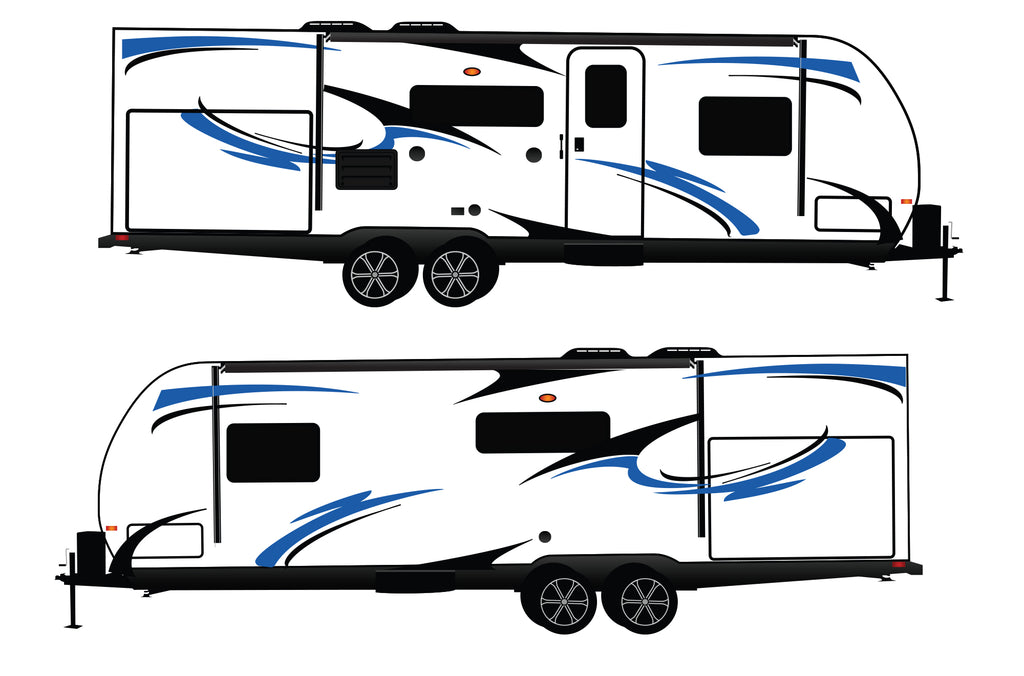 Replacement Rv Graphics Decals Replacement graphics decals for RVs Travel Trailer (kit RG15006)