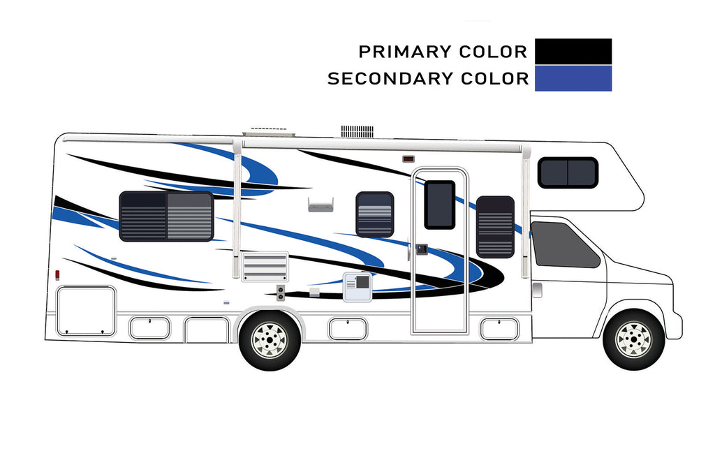 Replacement Rv Graphics Decals Replacement graphics decals for RVs Motorhome Class C (kit RG15001)