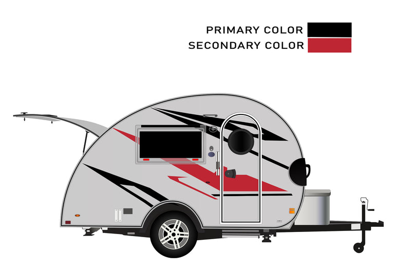 Replacement graphics decals for RVs Teardrop Trailers (kit RG15013)