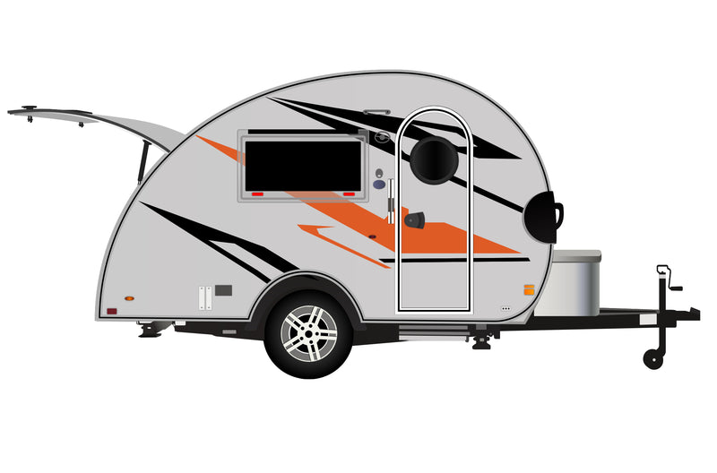 Replacement graphics decals for RVs Teardrop Trailers (kit RG15013)