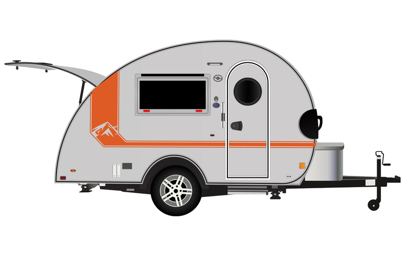 Replacement graphics decals for RVs Teardrop Trailers (kit RG15016)