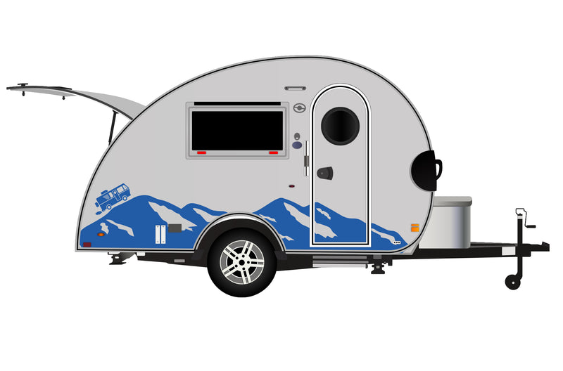 Replacement graphics decals for RVs Teardrop Trailers (kit RG15020)