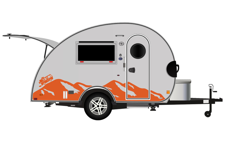 Replacement graphics decals for RVs Teardrop Trailers (kit RG15020)