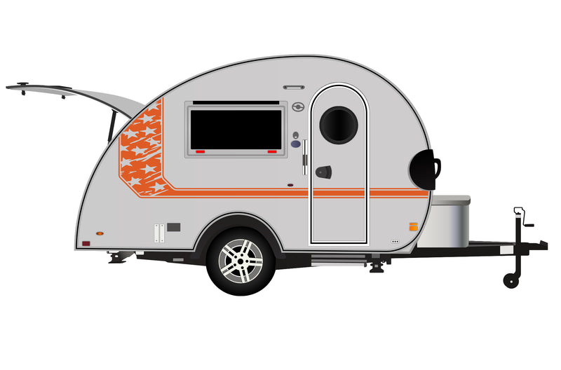 Replacement graphics decals for RVs Teardrop Trailers (kit RG15022)