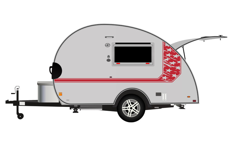 Replacement graphics decals for RVs Teardrop Trailers (kit RG15022)