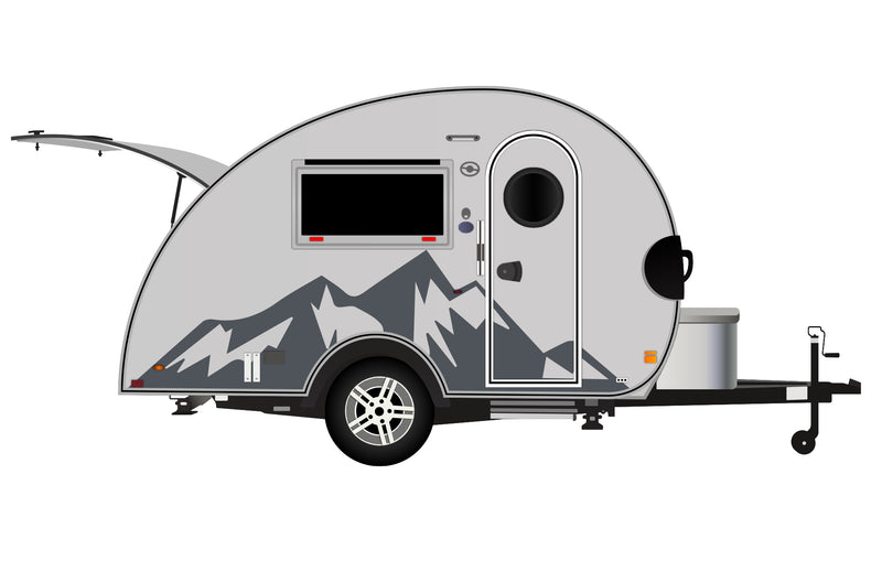 Replacement graphics decals for RVs Teardrop Trailers (kit RG15025)