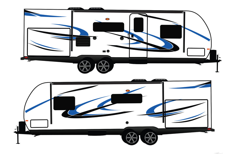 Replacement graphics decals for RVs Travel Trailer (kit RG15001)