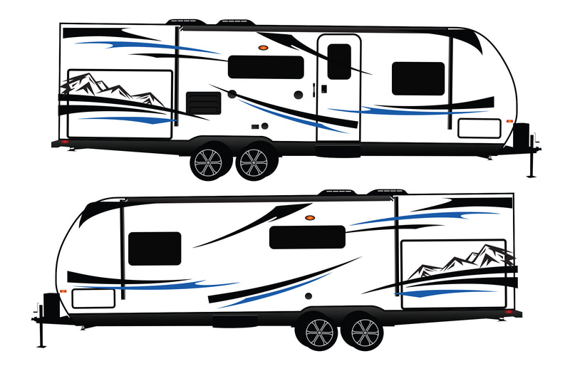 Replacement Rv Graphics Decals Replacement graphics decals for RVs Travel Trailer (kit RG15004)