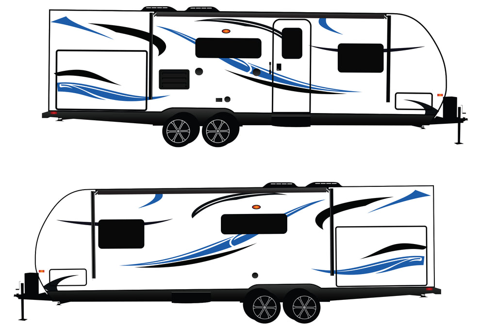 Replacement Rv Graphics Decals Replacement graphics decals for RVs Travel Trailer (kit RG15007)