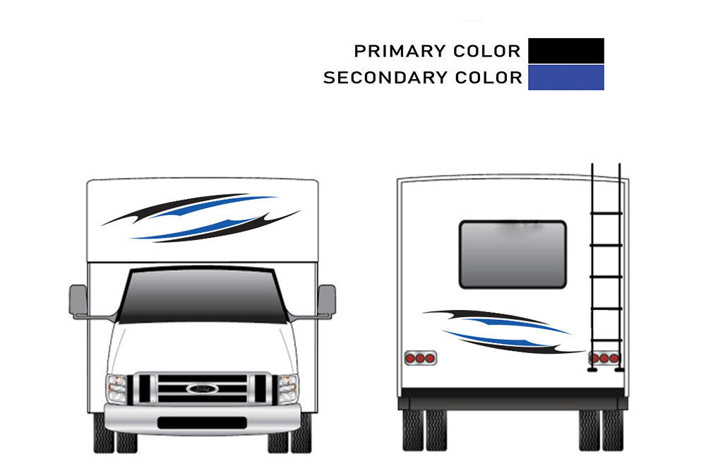Type C Rv Sticker Replacement front & back decals for RV Motorhome Class C (Kit RG15003)