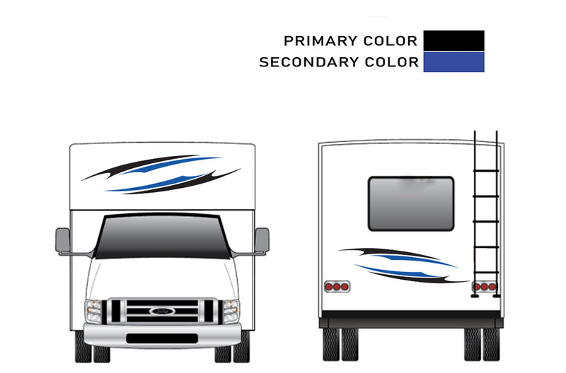 Replacement graphics front and back decals for RVs Motorhome Class C (Kit RG15003)